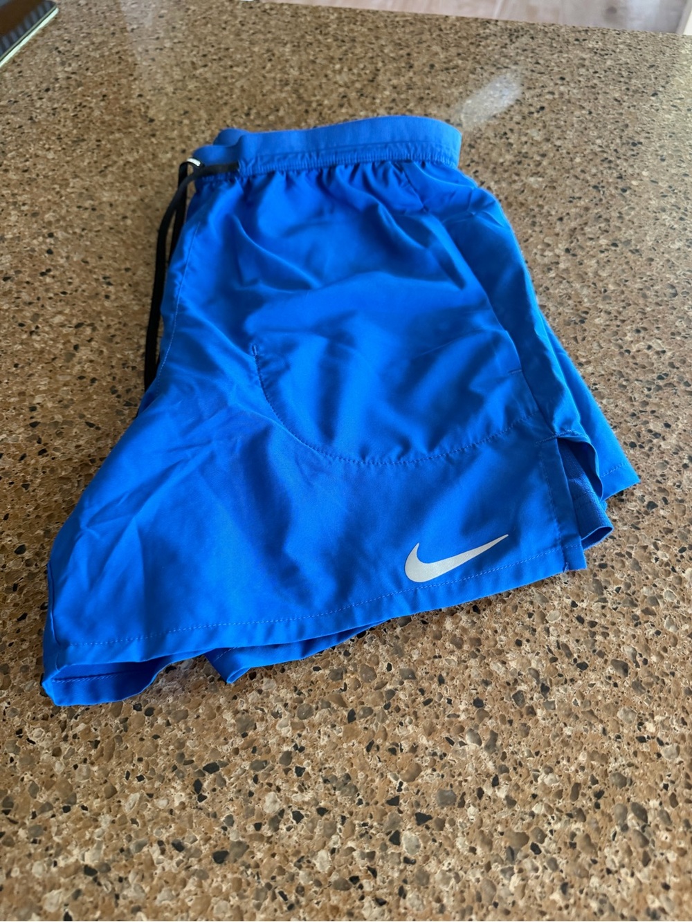 Nike Bright Blue Athletic Shorts with White Swoosh
